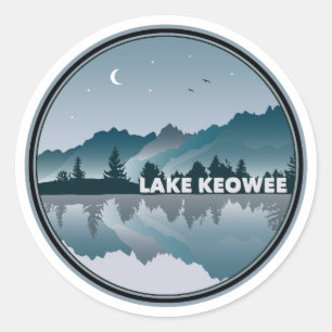 Lake Keowee South Carolina Spiegelung Runder Aufkleber
