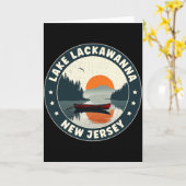 Lake Lackaw New Jersey Sunset T Shirt Karte (Gelbe Blume)