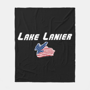 Lake Lanier GA Patriotischer Adler Fleece-Decke Fleecedecke