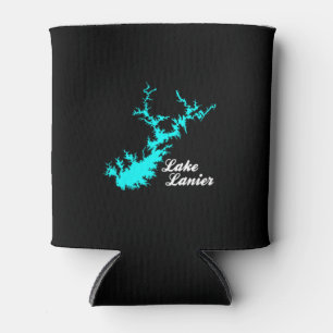 Lake Lanier Georgia Cyan Ufer Schriftzug Kartenski Dosenkühler