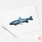 Lake Lanier Georgia Fisch Ovaler Aufkleber (Umschlag)