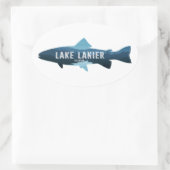 Lake Lanier Georgia Fisch Ovaler Aufkleber (Tasche)