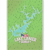 Lake Lanier Georgia Karte Aufkleber (Vorderseite)