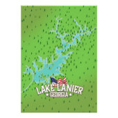 Lake Lanier Georgia Karte Fotodruck (Vorne)