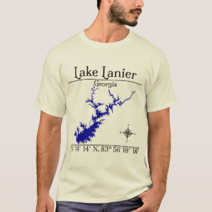 Lake Lanier Georgia Koordinaten Kompass T-Shirt