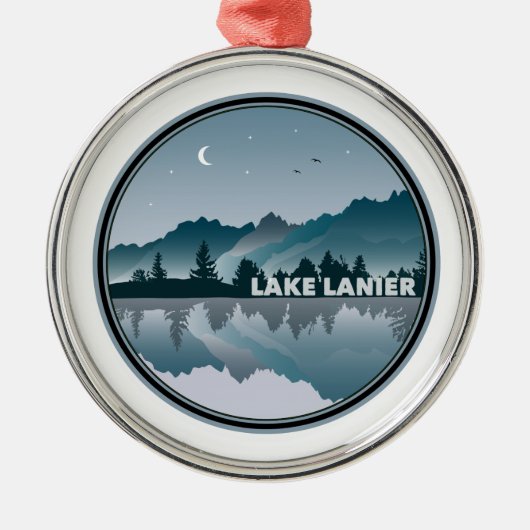 Lake Lanier Georgia Reflection Ornament Aus Metall (Vorne)