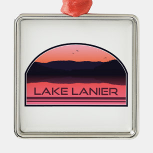 Lake Lanier Georgia Rote Morgensonne Ornament Aus Metall