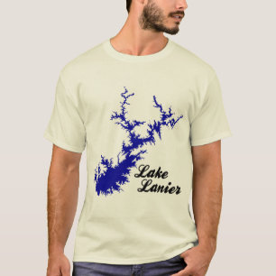 Lake Lanier Georgia Schriftzug Karte T-Shirt
