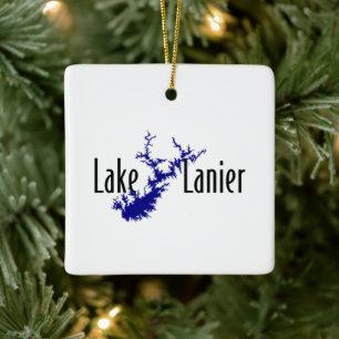 Lake Lanier Georgia Seekarte Bootfahren und Angeln Keramikornament