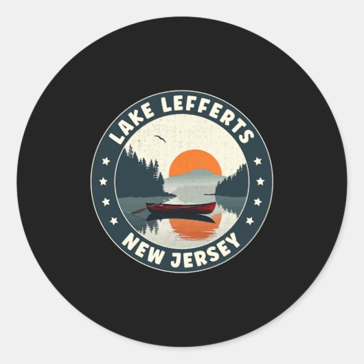 Lake Lefferts New Jersey Sunset T Shirt Runder Aufkleber (Vorderseite)