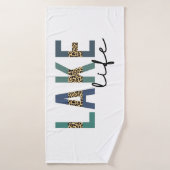 Lake Life Cheetah Print Typografy Badehandtuch (Badehandtuch)