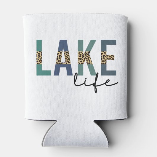 Lake Life Cheetah Print Typografy Dosenkühler (Rückseite)