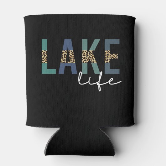 Lake Life Cheetah Print Typografy Dosenkühler (Rückseite)