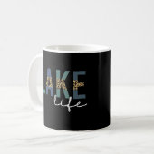 Lake Life Cheetah Print Typografy Kaffeetasse (Vorderseite Links)