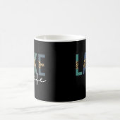 Lake Life Cheetah Print Typografy Kaffeetasse (Mittel)