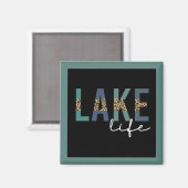 Lake Life Cheetah Print Typografy Magnet (Vorderseite/Rückseite)