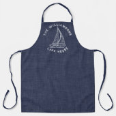 Lake Life Family Name Navy Blue Lake Kitchen Schürze (Vorderseite)