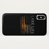 Lake Life Fisherman Sunset American Flag Bass Fish Case-Mate iPhone Hülle (Rückseite (Horizontal))