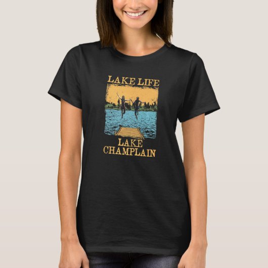 Lake Life Lake Champlain Swimming New York Swimmer T-Shirt (Vorderseite)