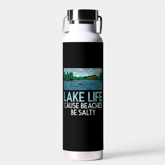 Lake Life Salty Beaches Trinkflasche (Vorne)