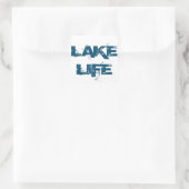 Lake Life Weathered Blue Schriftart Quadratischer Aufkleber (Tasche)