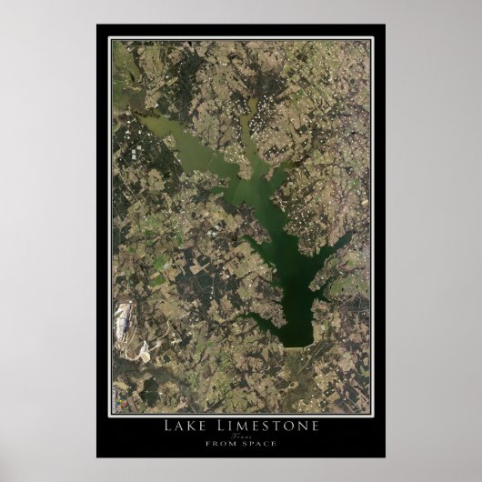 Lake Limestone Texas Satellite Poster Karte (Vorne)