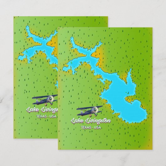 Lake Livingston Texas Map (Vorne/Hinten)