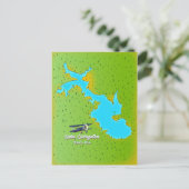 Lake Livingston Texas Map Postkarte (Stehend Vorderseite)
