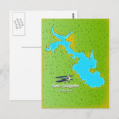 Lake Livingston Texas Map Postkarte (Vorne/Hinten)