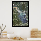 Lake Livingston Texas Satellite Poster Karte (Küche)