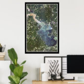 Lake Livingston Texas Satellite Poster Karte (Heimbüro)