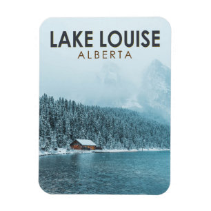 Lake Louise Alberta Canada Travel Art Vintag Magnet