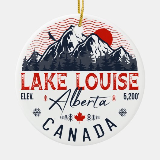 Lake Louise Alberta Canada Travel Ski Souvenirs Keramik Ornament (Vorne)