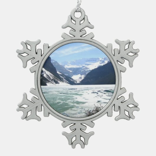 Lake Louise, Banff, Alberta, Kanada Schneeflocken Zinn-Ornament (Vorderseite)