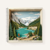 Lake Louise Banff Canada Paper Collage Diorama Notizblock (Vorderseite)