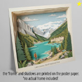 Lake Louise Banff Canada Paper Collage Diorama Poster