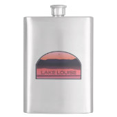 Lake Louise Banff National Park Red Sunrise Flachmann (Vorderseite)