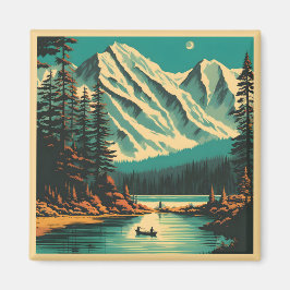 Lake Louise Banff National Park Retro Travel Magnet