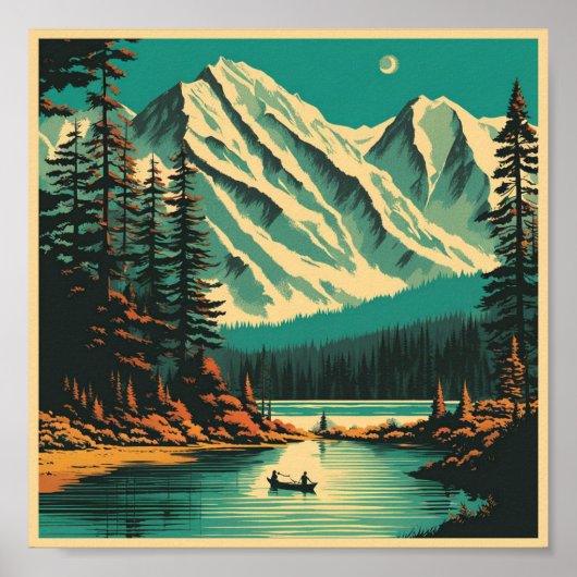 Lake Louise Banff National Park Retro Travel Poster (Vorne)