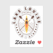 Lake Louise Canada Alberta Kayaking Retro Souvenir Aufkleber (Blatt)