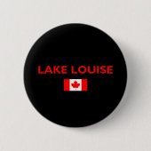 Lake Louise Canada Canadian Flag Dark Color Button (Vorderseite)