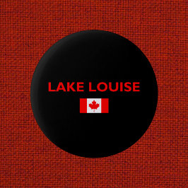 Lake Louise Canada Canadian Flag Dark Color Button