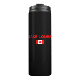 Lake Louise Canada Canadian Flag Dark Color Thermosbecher