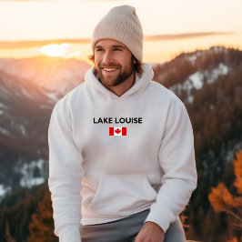 Lake Louise Canada Kanadische Flagge Licht Farbe Hoodie