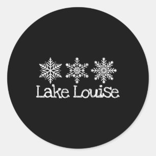 Lake Louise Canada Snowflakes Skilaufen Skier Sno Runder Aufkleber