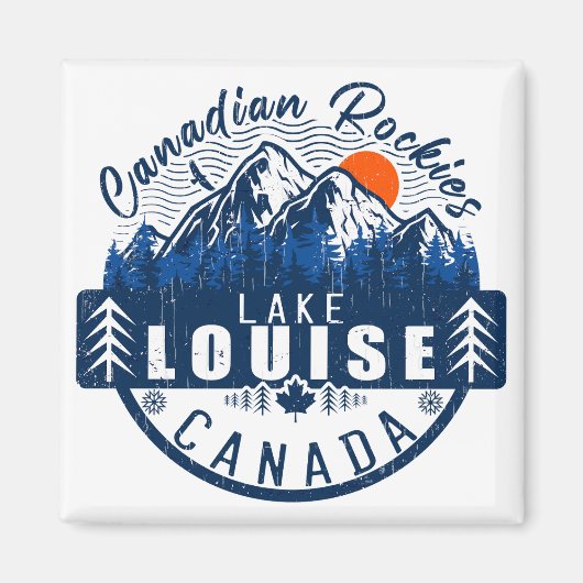 Lake Louise Canada Vintag Retro Sunset Souvenir Magnet (Vorne)