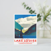 Lake Louise Canada Vintage Reise Postkarte (Stehend Vorderseite)