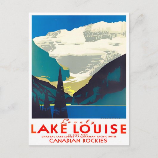 Lake Louise Canada Vintage Reise Postkarte (Vorderseite)