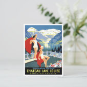 Lake Louise Canada Vintage Reise Postkarte (Stehend Vorderseite)