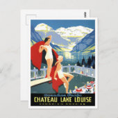 Lake Louise Canada Vintage Reise Postkarte (Vorne/Hinten)